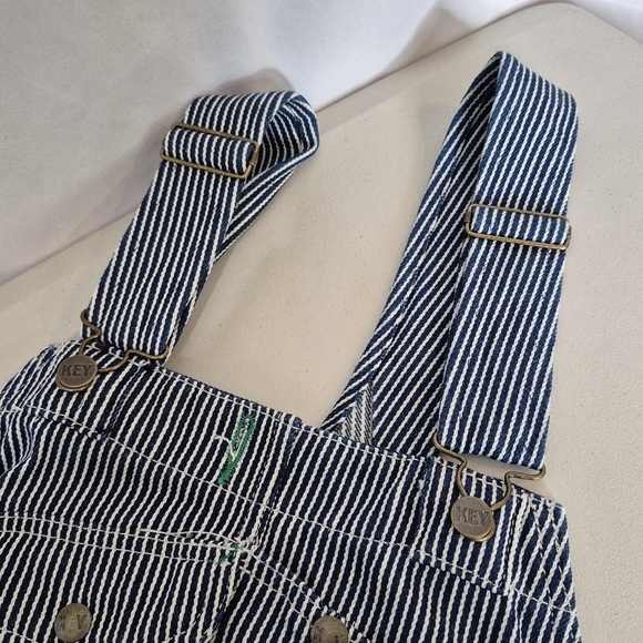 Key Imperial Pinstripe Denim Bib Pocket Overalls Button Fly - Size 34/34 - Picture 14 of 16